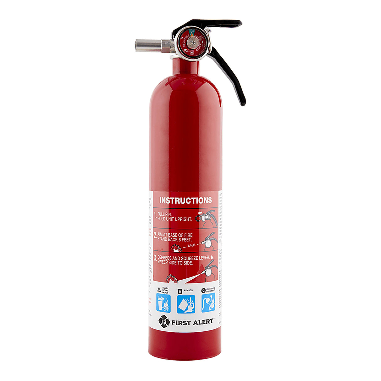 1038789 Rechargeable Home Fire Extinguisher UL Rated 1-A:10-B:C (Red)